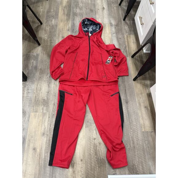 And1 2 Piece Red & Red Zip Up Jacket & Athletic Pants 3XL Deflection Jumpshot - Picture 1 of 9
